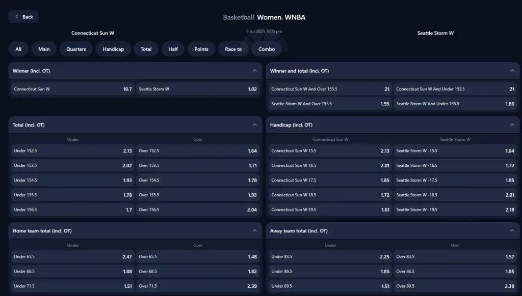 Basketball Betting 1Win