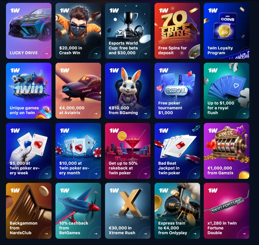 Bonuses in 1Win