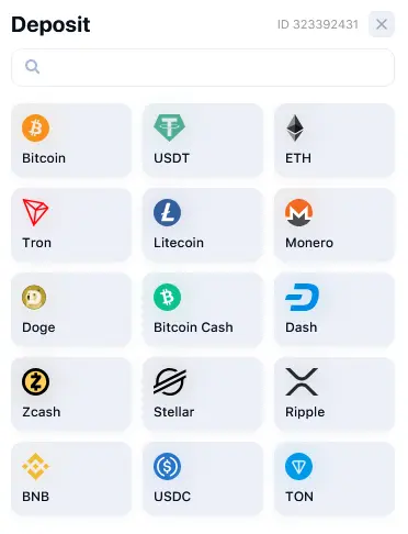Cryptocurrencies in 1Win