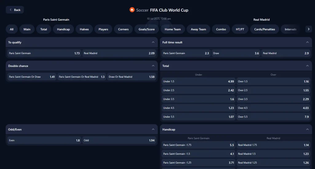 Football Betting 1Win