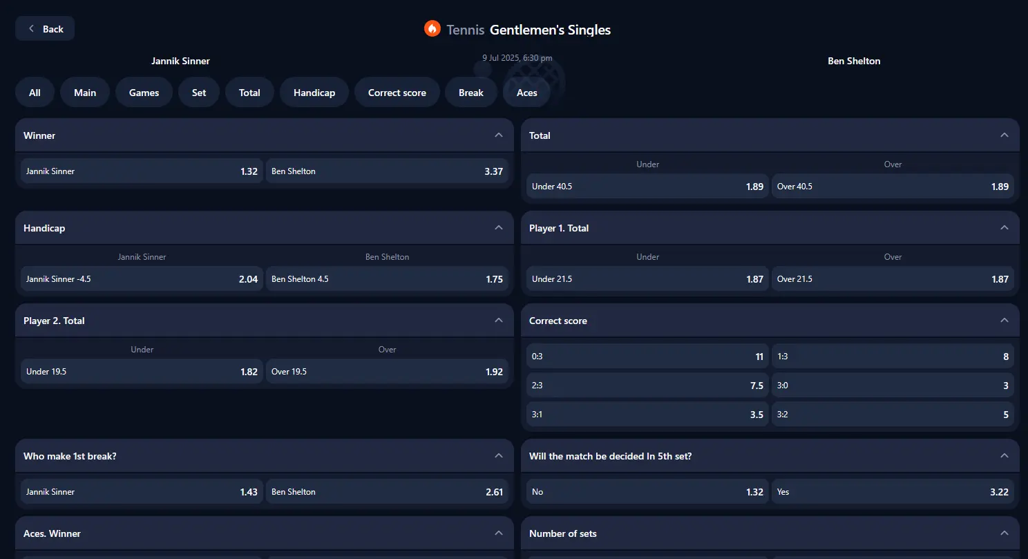 Tennis Betting 1Win Tennis Betting 1Win